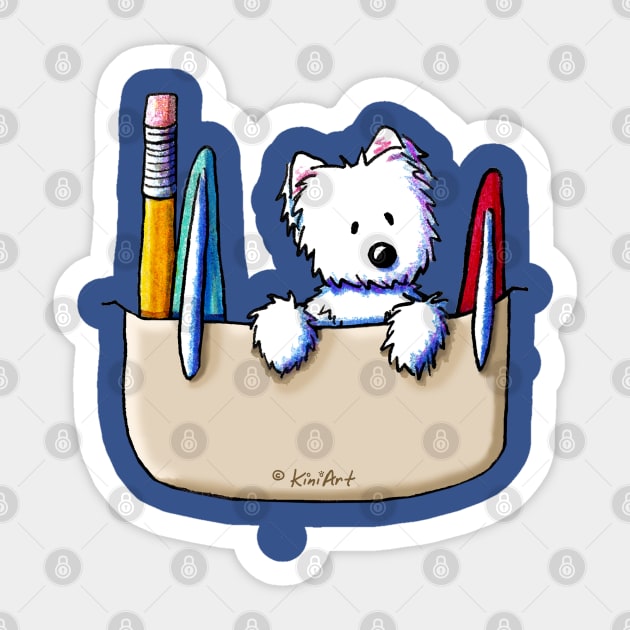 KiniArt Westie Pocket Protector Sticker by KiniArt